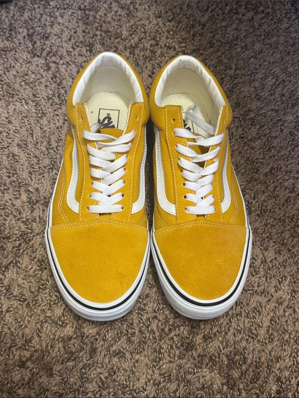 Vans Old Skool Men's Yellow Suede Sneakers with White Stripe